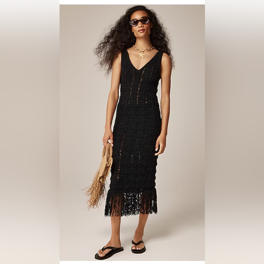 J. Crew Fringe-trim Sweater-dress For Women